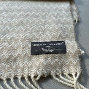Softer Than Cashmere Pink and Beige Herringbone Scarf